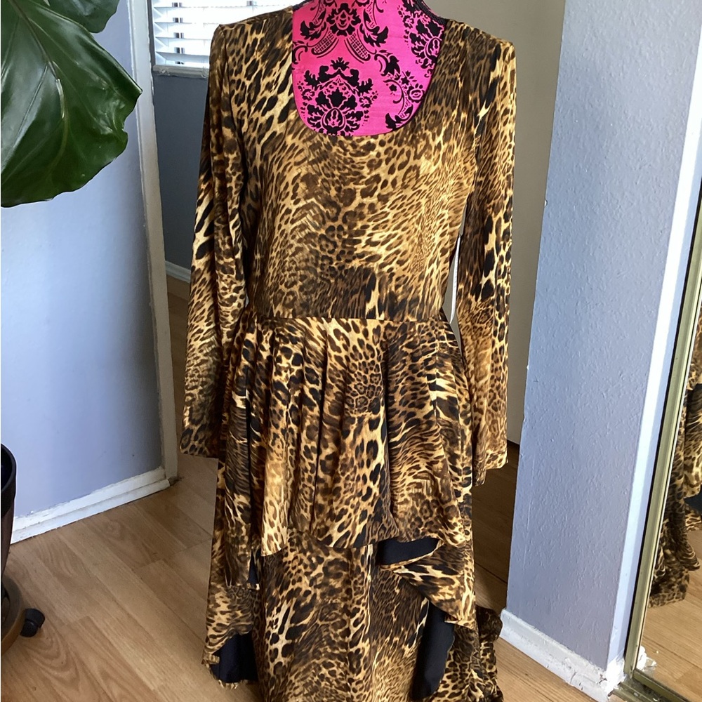 WEAR ABOUTS Leopard Print Asymmetrical Dress 10